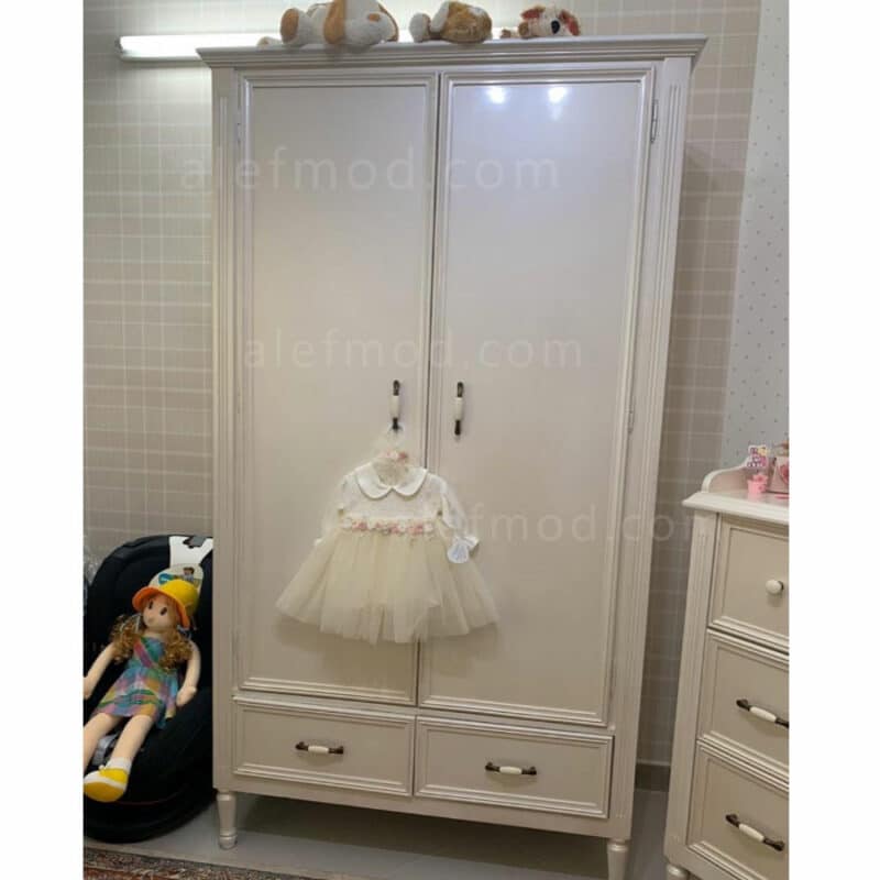 کمد لباس کودک تمام چوب راش مدل 18017